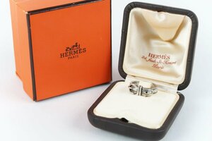 【美品】HERMES エルメス シルバー ベルトモチーフ リング 指輪 925 ブランドアクセサリー 52 12号 小物 雑貨【QH50】