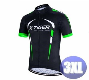 x-tiger サイクリングウェア 半袖 3XLサイズ 自転車 ウェア サイクルジャージ 吸汗速乾防寒 新品 インポート品【n604-gr】