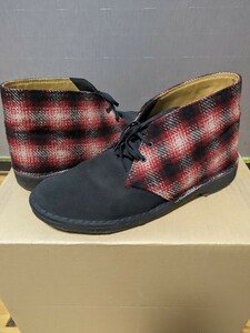 希少コラボ!Wネーム!限定モデル!正規品!クラークス×ウールリッチClarks×WoolrichメンズデザートブーツUSA製チェック柄ファブリック