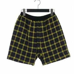 マルニ MARNI チェック ツイード ショートパンツ 40 紺 黄 ネイビー イエロー レディース