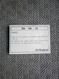 Roland SOUND LIBRARY SN-R8-10 Dance / サウンドチャート 日本語/英語