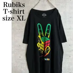 Rubiks Tシャツ半袖 ブラック　サイズXL ルービックキューブ　プリント