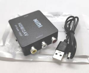 ★【在庫処分価格】HDMI to AV変換コンバーター HDMI to RCA変換 Deear 1080P対応 アナログ変換 充電ケーブル付き ブラック☆C07-017a