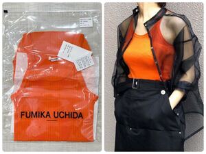 新品 FUMIKA_UCHIDA フミカウチダ COTTON NEEDLE DRAWING TANK TOP コットン ニードル ドローウィング タンクトップ ORANGE サイズ M