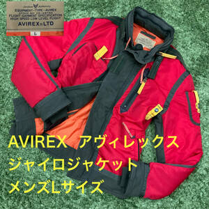 美品 AVIREX アヴィレックス JAYRO JACKET ジャイロジャケット フライトジャケット メンズL アビレックス MA1 ミリタリー フード収納