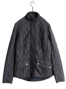 バブアー フライウェイト キャバルリー ジャケット レディース S 程 BARBOUR 中綿 キルティング ブルゾン ハイネック 3ワラント ブラック