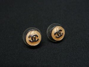 1円 CHANEL シャネル ココマーク 00 T ピアス アクセサリー レディース イエロー系×シルバー系 AY4602