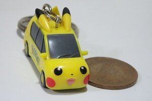 ★R744☆ミニチュア　ポケモン　ピカチュウ　車型　ピカチュウカー　マスコット　キーチェーン☆ストラップ　