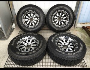 社外品 245/75R16 8J-20 6穴 PCD139.7 16インチ ホワイトレター 2008年製 タイヤホイール 4本セット