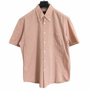 HUGO BOSS ヒューゴボス シャツ 半袖 チェック ピンク×白 Lサイズ