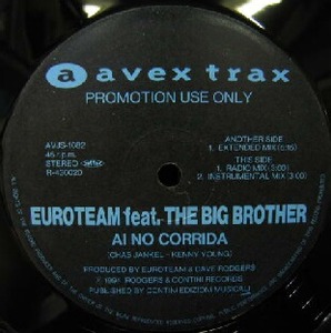 $ EUROTEAM feat.THE BIG BROTHER / AI NO CORRIDA (AVJS-1082) YYY109-1735-10-27 クイーシージョーンズ / 愛のコリーダ レコード盤