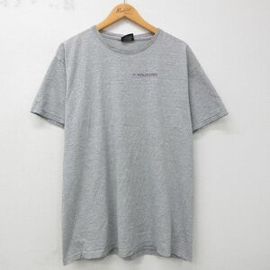 XL/古着 ラルフローレン ポロジーンズ 半袖 ビンテージ ブランド Tシャツ メンズ 90s 星条旗 クルーネック グレー 霜降り 23jul12 中古