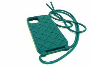 ■美品■ BOTTEGA VENETA ボッテガヴェネタ イントレチャート ラバー iPhone カバー iPhone 12/12Pro対応 ブルーグリーン系 FH2707