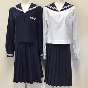 O288/(中古) 兵庫県 高砂高校 女子制服4点 /指定品/校章/170A/175A/W69/セーラー/スカート/夏用/冬用/合服/KANKO/女子学生服/学生服