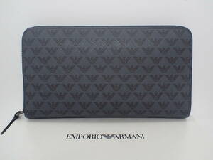 (352) 1円~ EMPORIO ARMANI エンポリオ アルマーニ メンズ 長財布 ラウンドファスナー