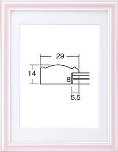 遺影額縁 木製 5874 八〇サイズ ピンク