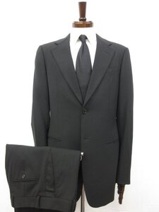 美品【アルマーニコレツィオーニ ARMANI COLLEZIONI】2ボタン スーツ (メンズ) size46R/SDROP ブラック 黒無地 イタリア製□32RMS0187□