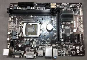 【中古パーツ】BIOS確認のみ、GIGABYTYE GA-H81M-D3V マザーボード ＩＯパネル LGA1150 ■MB5061