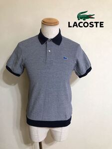 CHEMISE LACOSTE EXCLUSIVE EDITION ラコステ 限定 鹿の子 ポロシャツ グレー 青ワニ サイズ3 半袖 PH141BL 日本製