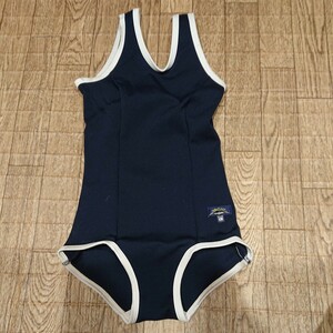 ☆130サイズ 紺×白 女子 YACHT ポリエステル100％ スクール水着 昭和レトロ 未使用品②☆