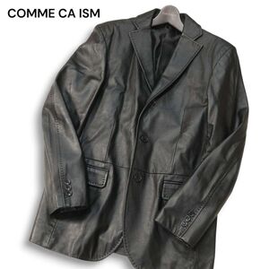 COMME CA ISM コムサイズム 秋冬 山羊革★ ゴート レザー テーラード ジャケット Sz.M　メンズ 黒　I4T03666_B#N