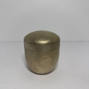 初出し品　 銅器？　茶筒　 棗形　 茶器　 茶道具　 茶入　★広島発送★