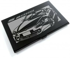 ブラックアルマイト「ホンダ(HONDA) S2000」切り絵デザインのカードケース[CC-019]