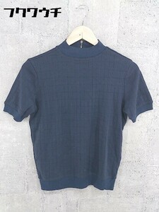 ◇ BARNYARDSTORM バンヤードストーム バックジップ ハイネック 半袖 Tシャツ カットソー サイズ0 ネイビー レディース
