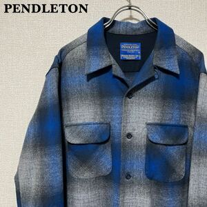 【極上配色】PENDLETON オンブレチェック ボードシャツ ブルー