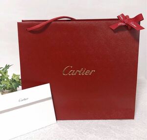 カルティエ 「Cartier」ショッパー 紙袋 旧型（4003）正規品 付属品 ショップ袋 ブランド紙袋 32×28×12cm 小さいバッグ用 折らずに配送