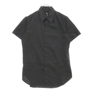 Ground Y グラウンドワイ COTTON CROSS SHORT SLEEVE SHIRT コットンクロス半袖シャツ ブラック GS-B16-009