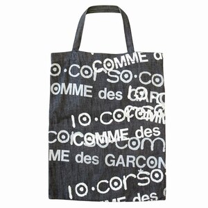 ディエチ コルソコモ コムデギャルソン 10 corso como COMME des GARCONS ブラック デニム トート バッグ ペイント ロゴ クラック加工