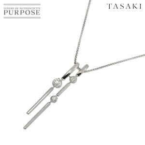 タサキ TASAKI ダイヤ 0.38ct ネックレス 50cm K18 WG ホワイトゴールド 750 田崎真珠 Necklace 90241943