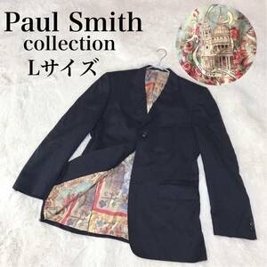 美品 Paul Smith collection 宮殿柄 絵画柄 ジャケット 黒 高級ライン ハイクオリティ メンズ テーラードジャケット スーツ ブラック