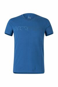 モンチュラ ストレッチコットン 最高級 半袖ロゴTシャツ ディープブルー M 新品　MONTURA BRAND T-SHIRT MTGC93X 87