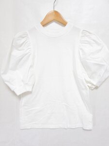 【送料込】 St.cecilia セントセシリア カットソー ホワイト 白 綿 ボンボリＴシャツ STA2404704 カットソー地×袖布帛 sizeFREE/962876