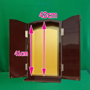 ★新品★厨子型ダーク ブラウン★48㎝高級ピカピカ厨子【コンパクトタイプ】こげ 茶 塗 り*モダン家具調 ミニ 上置 仏壇仏具 特価 創価学会