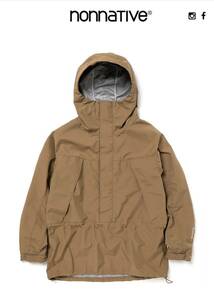 新品未使用 nonnative / HIKER HOODED PULLOVER JACKET GORE-TEX サイズ0 ベージュゴアテックス　ノンネイティブ　プルオーバージャケット