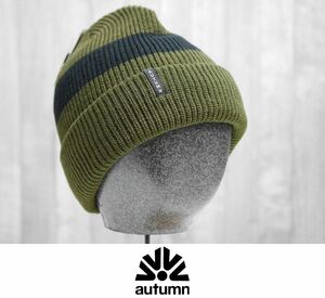 【新品:送料無料】23 AUTUMN BAND FLEECE LINED BEANIE - ARMY GREEN オータム ニット帽 スノーボード 帽子