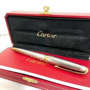 希少　レア　Cartier カルティエ ボールペン ゴドロン シルバー　ゴールド 筆記用具 箱付き