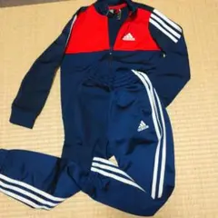 adidas ジャージ上下セット 120cm ネイビー/レッド