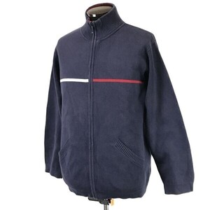 トミーヒルフィガー/TOMMY HILFIGER☆ジップアップ/ニットジャケット/ブルゾン【メンズS/紺/navy/ハイネック】アウター/Jumper◇cBH748