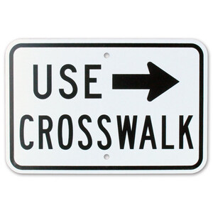 トラフィックサイン USE CROSSWALK 横断歩道を使ってください 縦30.5×横45.8cm アメリカンインテリア ガレー