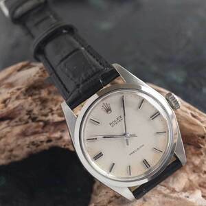 ロレックス 6426 オイスタープレシジョン 1969年 SS 梨地 ノンデイト メンズ 手巻 新品革ベルト 腕時計 ROLEX アンティーク OH済1年保証