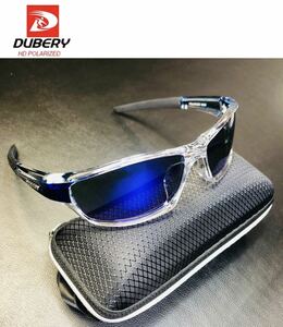 DUBERY サングラス ブルー 偏光グラス UV400 軽量 車 釣り アウトドア偏光サングラス スポーツサングラス スポーツ ドライブ