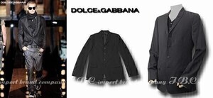 ★DOLCE&GABBANA★ドルガバ★GOLD4ボタンストレッチジャケット50★チャコールグレー【本物保証】イタカジ★芸能人御用達★ハイファッション