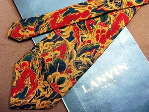 ♪24195C♪良品【花 植物 柄】ランバン【LANVIN】ネクタイ