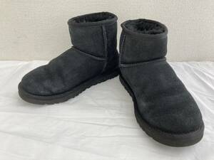 【IE10】(O) UGG アグ ムートンブーツ Classic Mini S/N 5854 F19011EM レディース 22㎝ 黒 ブラック ブーツ ショート 中古現状品