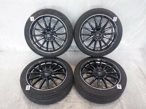 ☆ホイールは使用傷・汚れ程度☆ 5H 114.3 7J +48 18インチ 社外品 MANARAY SPORT アルミホイール タイヤ 225/45R18 FORTUNA、NANKANG 4本