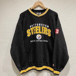 (^w^)b Lee SPORT リー スポーツ 80s 90s ヴィンテージ PITTSBURGH STEELERS スウェット トレーナー フットボール アーチ ロゴ 黒 M 8972AE